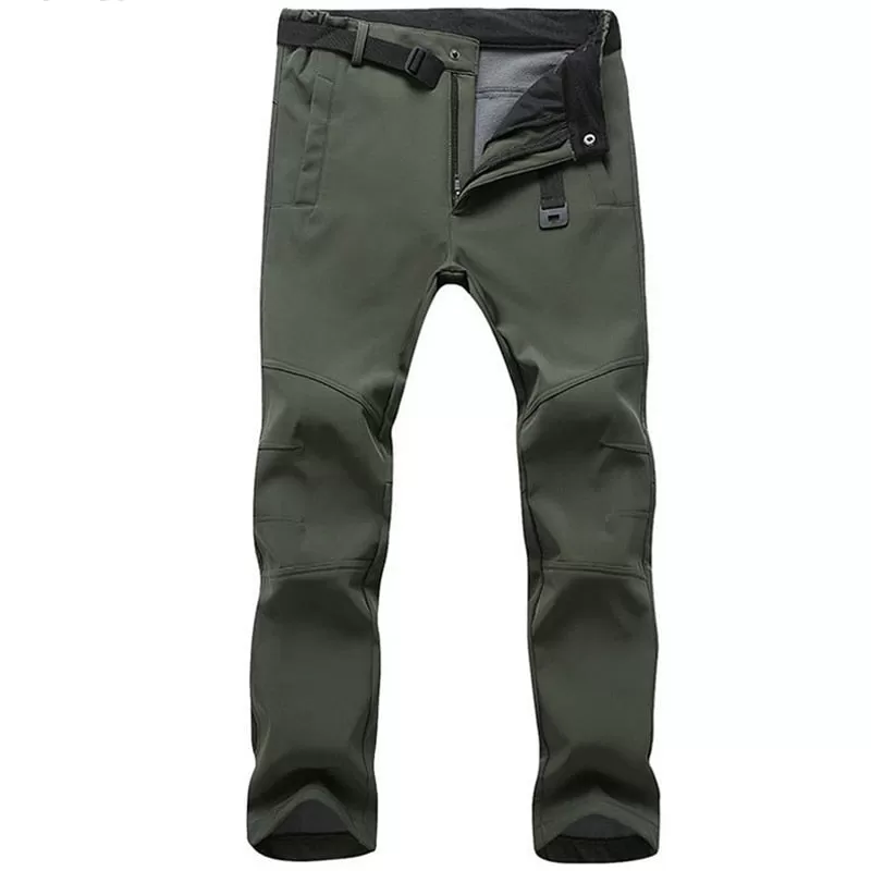 Stretch Waterproof Pants Men Casual Winter Thick Warm Tactical Pants