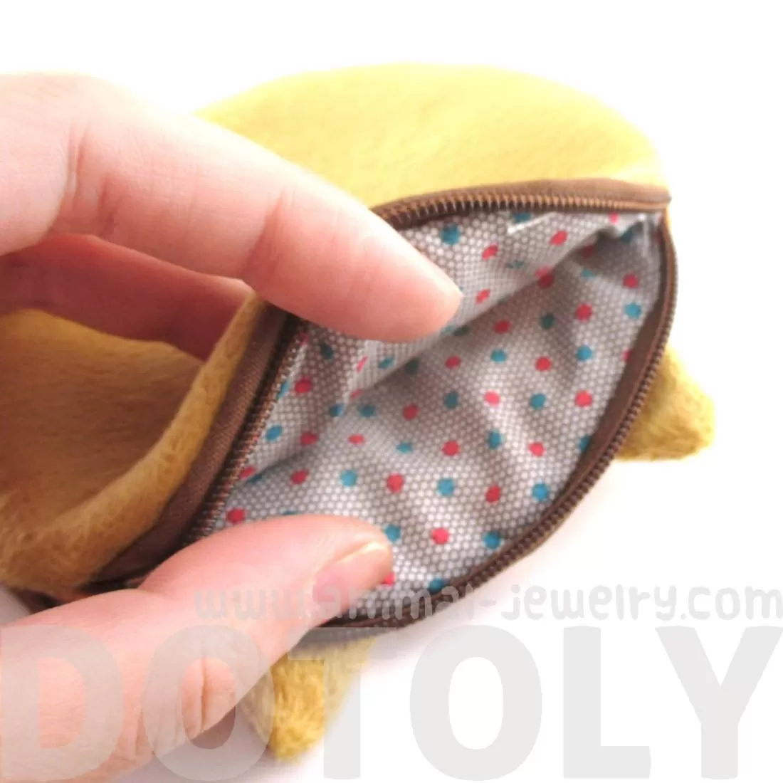 Stuck Up Orange Tabby Kitty Cat Face Shaped Coin Purse Make Up Bag