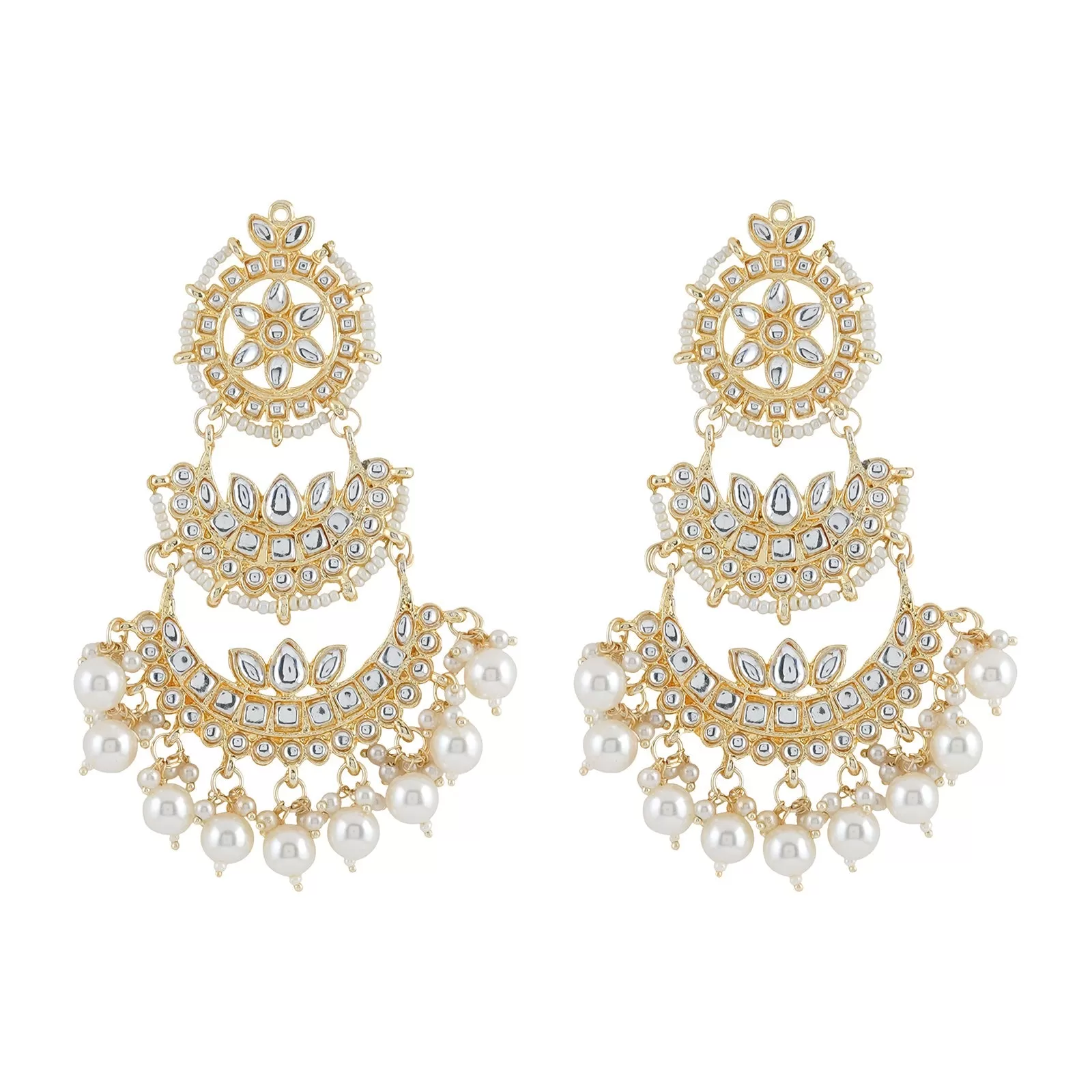 Teejh Eshana Pearl and Polki Earring