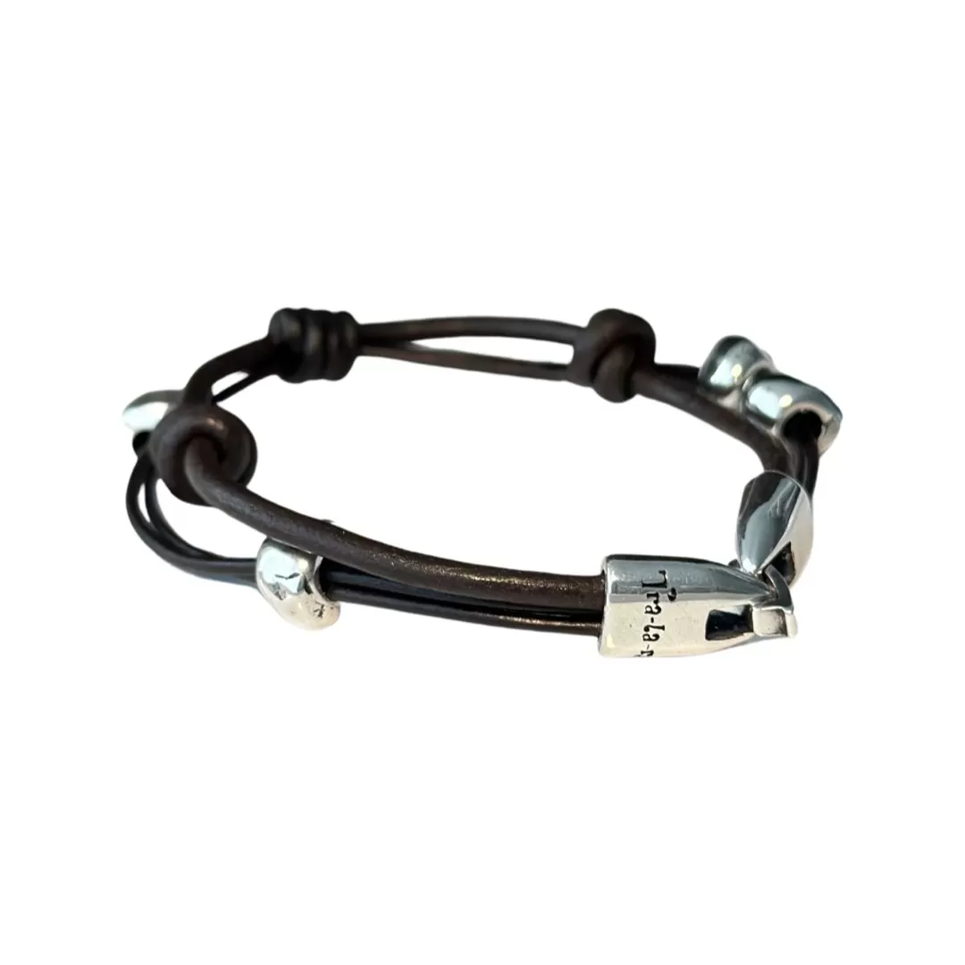 TRA-LA-RA MEN KNOTS LEATHER BRACELET