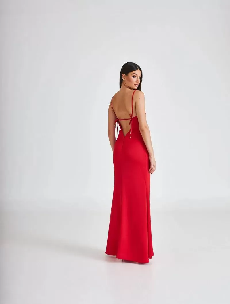 VESTIDO CLOUDE ALESSANDRA LONGO VERMELHO