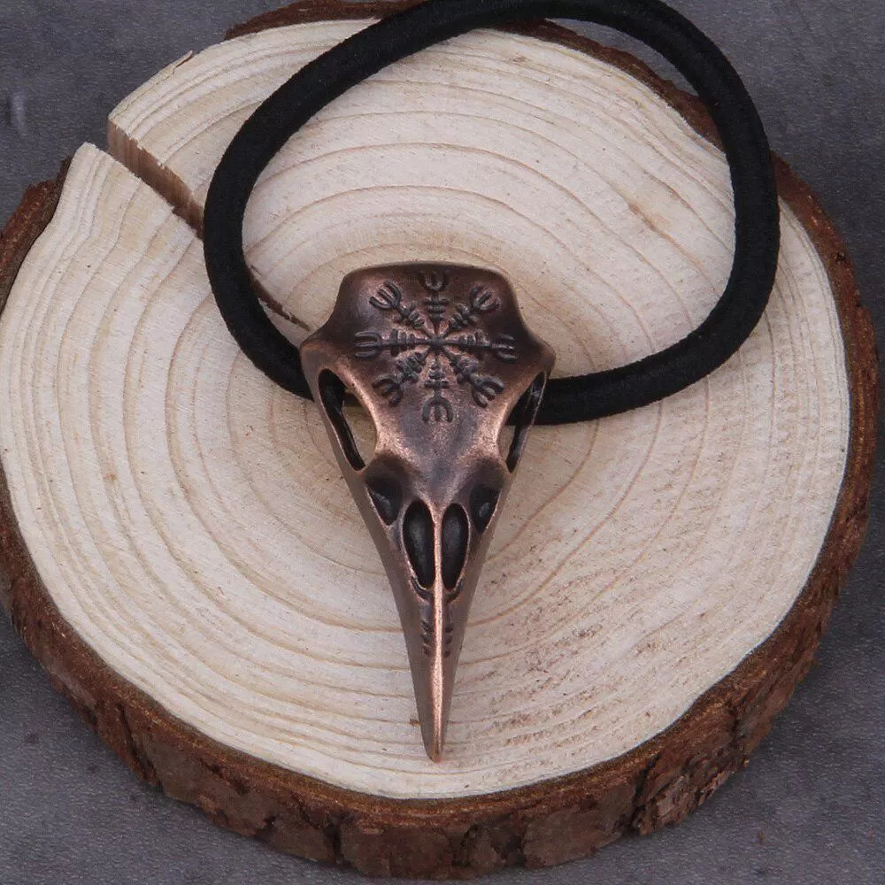 Viking Hair Band Raven Skull