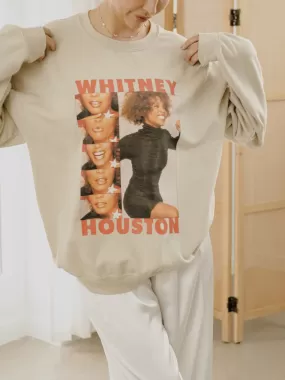 Whitney Houston Smile Sand Thrifted Sweatshirt