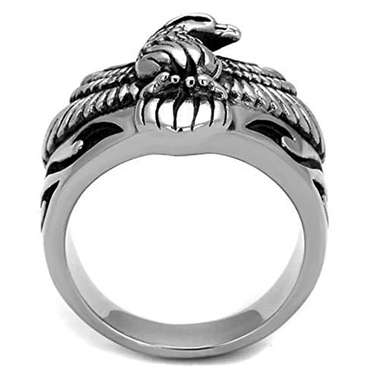 WildKlass Stainless Steel Ring High Polished Men Epoxy Jet