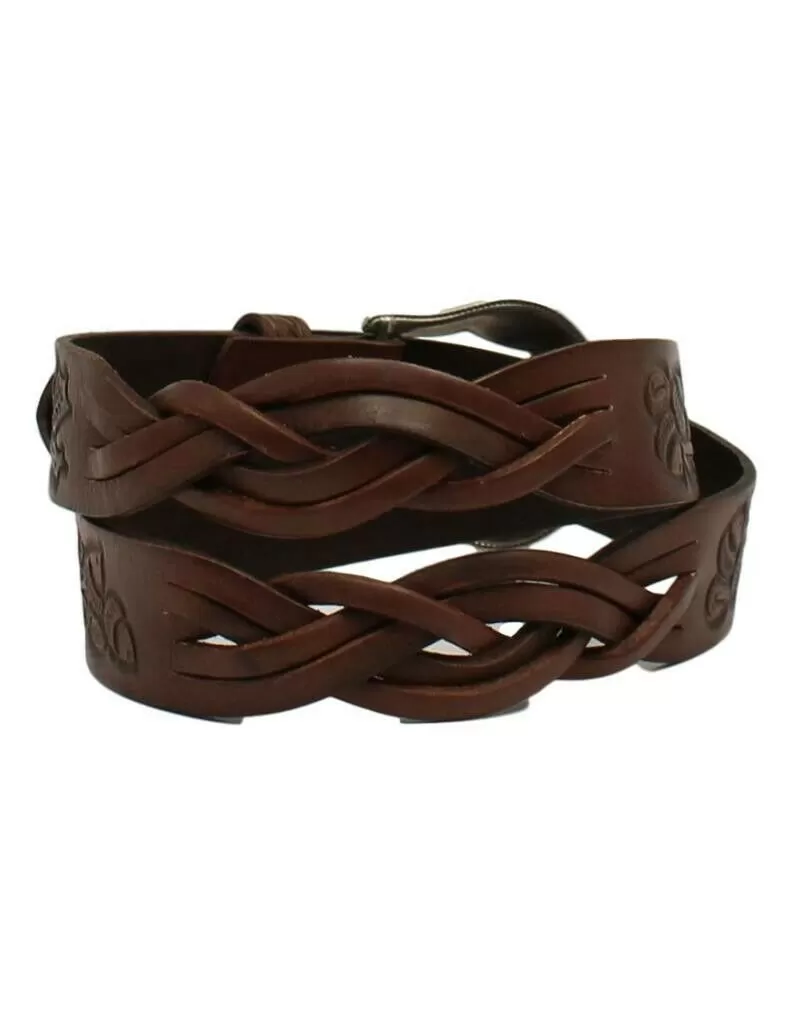 Women's Angel Ranch 1 1/2 Braided Acorn Brown Belt